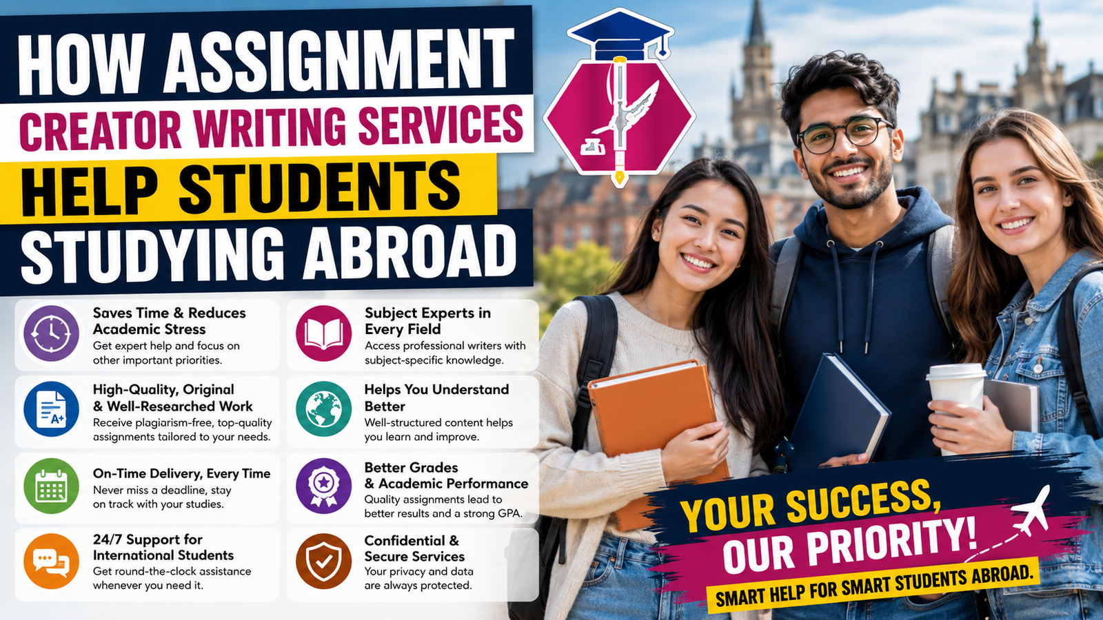 Read more about the article How Assignment Creator Writing Services Help Students Studying Abroad